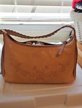 Fossil Braided-Handle Shoulder Bag in Tan